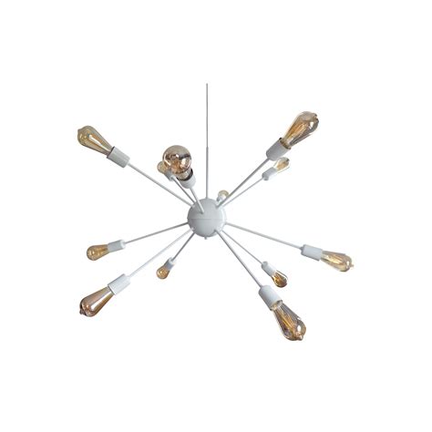 PENDENTE SPUTNIK ATOMO BRANCO 12 HASTES Lampadari