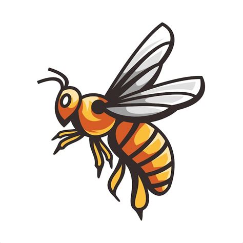 Flying Honey Bee Illustration