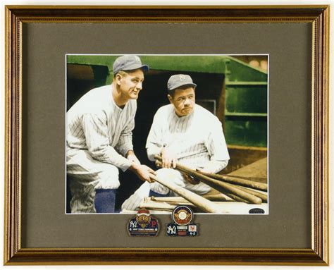 Babe Ruth Lou Gehrig Yankees Colorized Custom Framed Photo Display