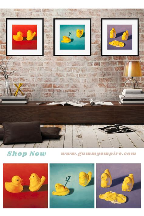 Squishy Peeps Art Set Of 3 Prints From Oil Painting Creepy Etsy