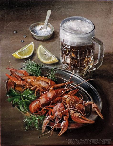 Картина Пиво и раки. Размеры: 30x40, Год: 2019, Цена: 9600 рублей ...