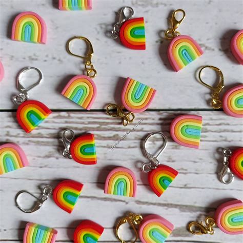 Marcadores De Puntada Arco Iris De Arcilla De Pol Mero Hechos Etsy