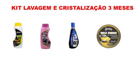 Lavagem Automotiva Cristalização 3 Meses PÉROLA Kit 4