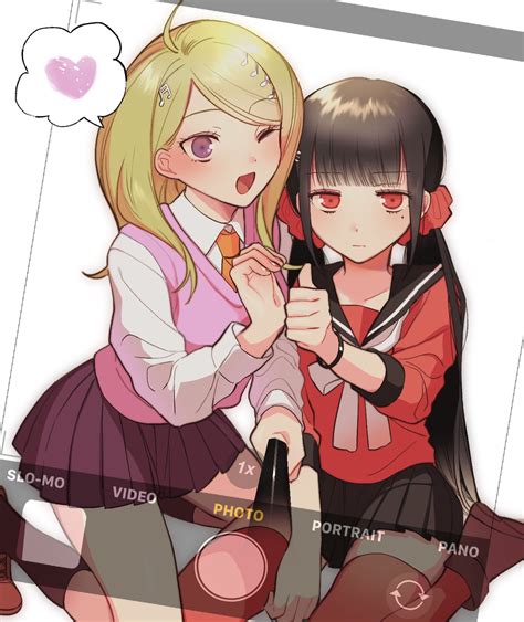 The Big Imageboard Tbib 2girls Ahoge Akamatsu Kaede Bangs Blonde