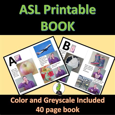 American Sign Language Activities Printable Book Full Version (ASL ...