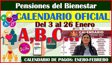 Calendario Oficial De Pagos De Las Pensiones Bienestar Primer