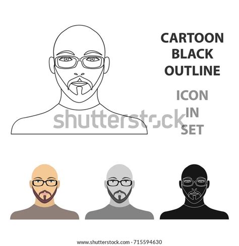 Face Bald Man Glasses Beard Mustache Stock Vector Royalty Free