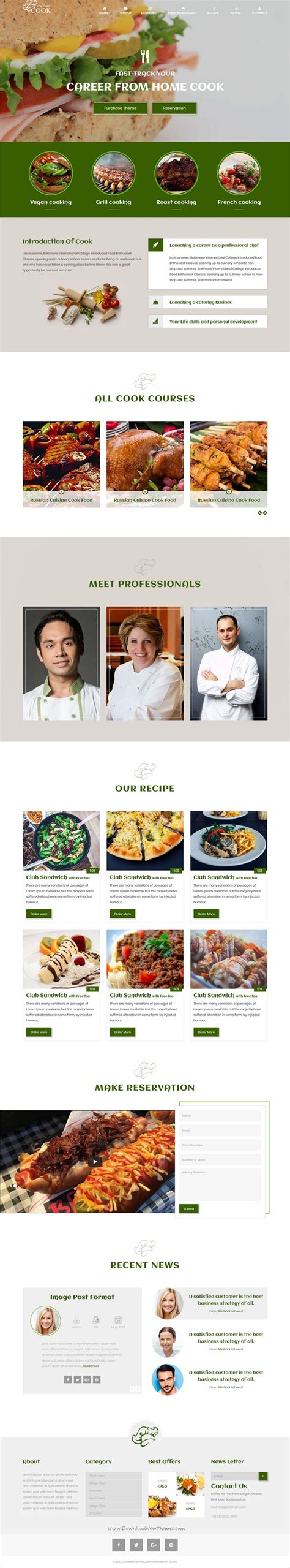 Cooking Restaurant Food Cafe Bootstrap Template Cooking Restaurant