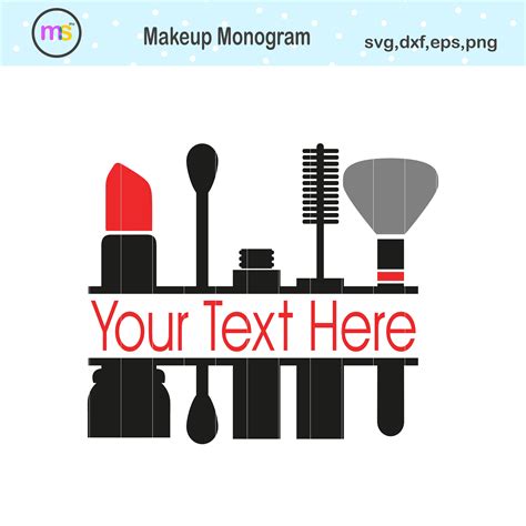 Makeup Monogram Svg Makeup Split Monogram Svg Makeup Svg Etsy