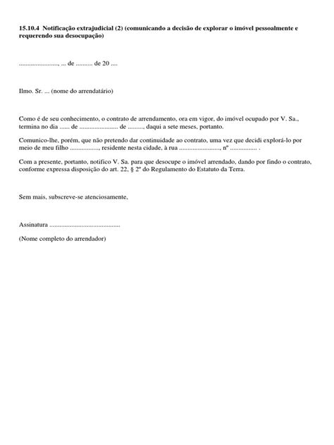 Notificação Extrajudicial 2 Comunicando A Decisão De Explorar O