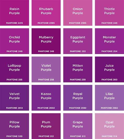 Purples Pantone Color Chart Pantone Colour Palettes Color Palette ...