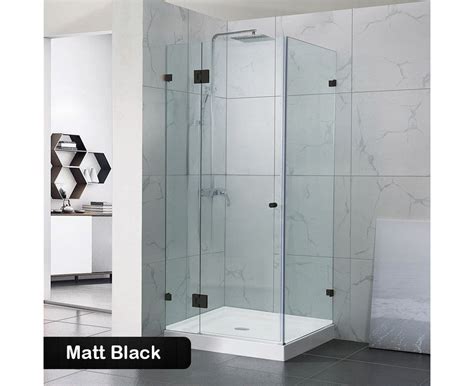 800 800 2000mm Square Shape Pivot Door Matt Black Hinge Frameless