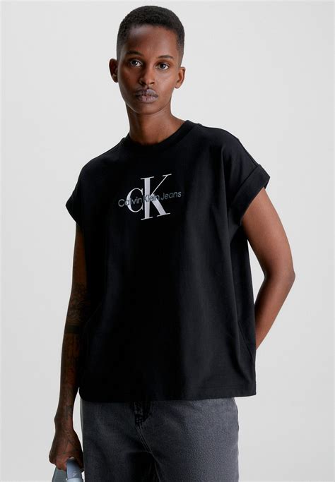 Calvin Klein Jeans Archival Monologo Relaxed Tee T Shirt Print Ck Blackzwart Zalandonl