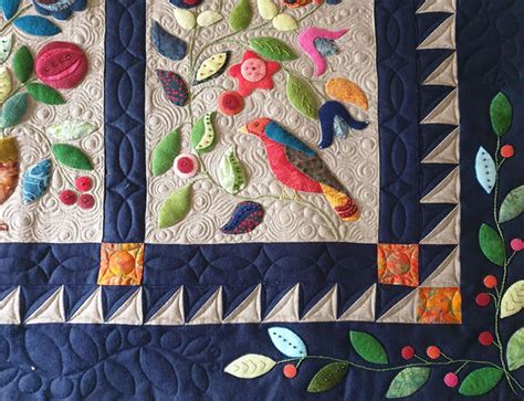 My Enchanted Garden Silk Matka And Wool Applique Bom Or All At Once By