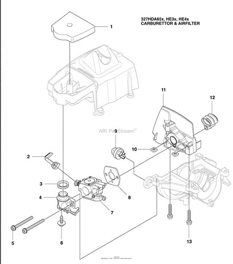 Husqvarna Hda X Series Parts Diagram For Carb Airfilter