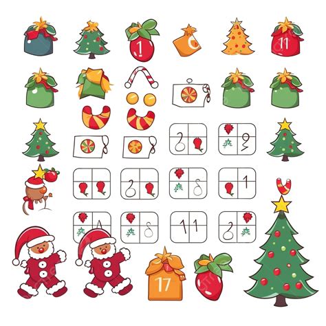 Counting Game With Cartoon Christmas Items Math Worksheet How Many Math Game Math Worksheet