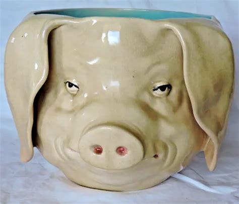 RARE IMPORTANT CACHE Pot En Barbotine De Orchies Cochon Et Jambon