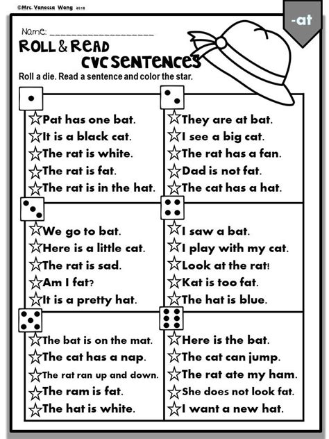 Reading Cvc Sentences For Kindergarten