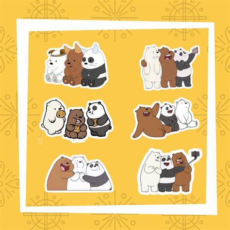 Jual Stiker Estetik Aesthetic Sticker Sticker We Bare Bears