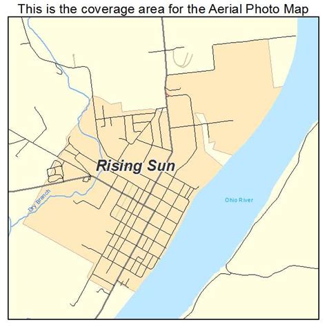 Aerial Photography Map Of Rising Sun In Indiana