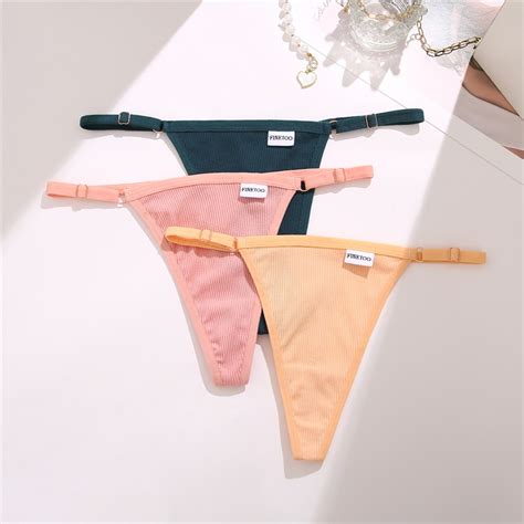 Cute Byte Unids Set Mujeres Tangas De Algod N De Baja Altura Bikini Bragas T Back Ropa