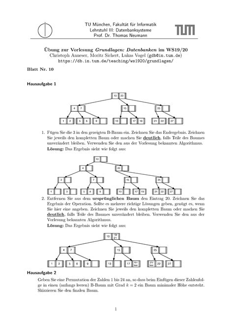 Blatt L Sung Tu M Unchen Fakult At F Ur Informatik