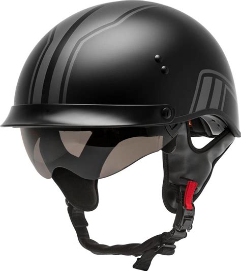 Gmax Hh Full Dressed Half Helmet W Tint Clear Shield Twin Matte