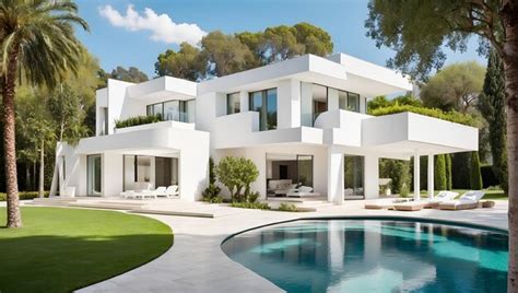 Premium Photo Modern White Villa