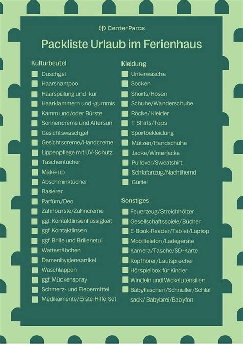 Packliste F R Deinen Center Parcs Urlaub