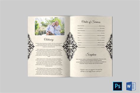 Funeral Program Template Obituary Program Template By Designscozy Thehungryjpeg