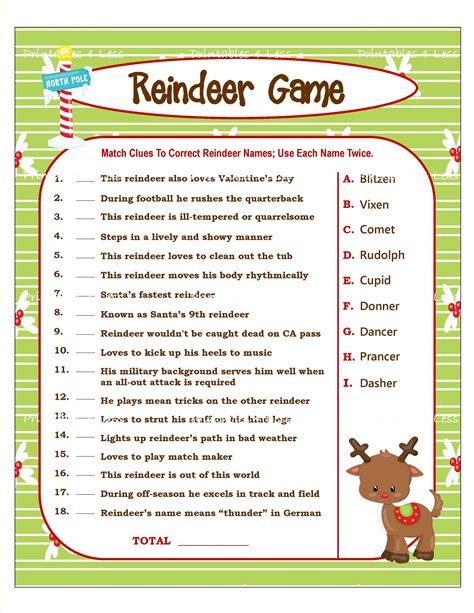 Christmas Games For Parties Printable