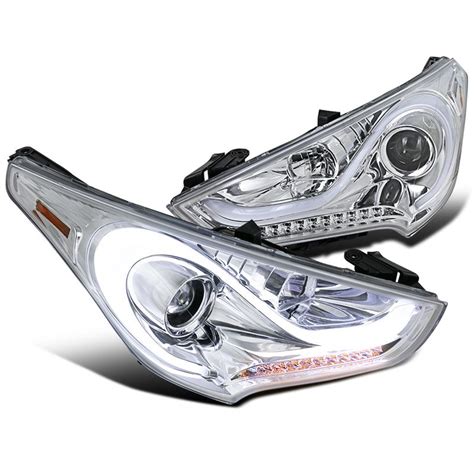 Hyundai Veloster Led Drl Signal Projector Headlights Chrome