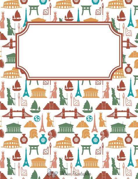 Printable World History Binder Cover