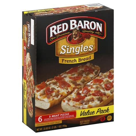 Red Baron Singles French Bread Three Meat Pizzas 6 Ct 33 Oz Shipt