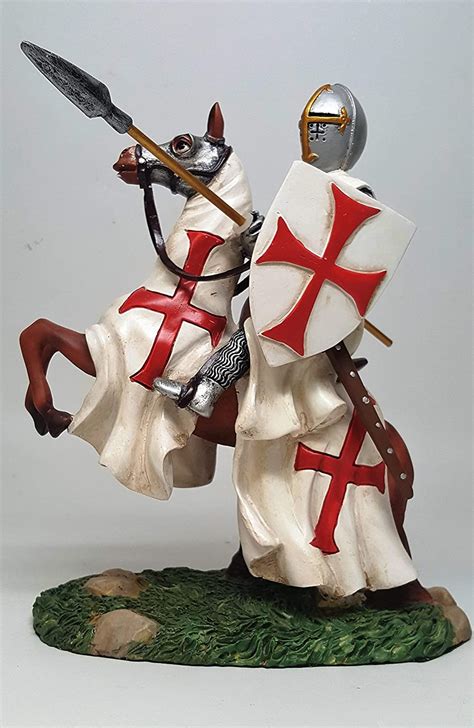 Crusader English Jostling Phalanx Spear Knight Cavalry Horse Figurine