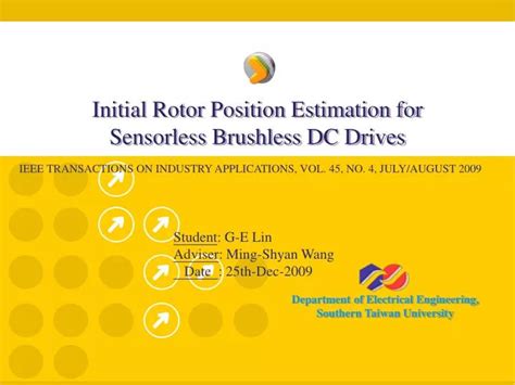 Ppt Initial Rotor Position Estimation For Sensorless Brushless Dc