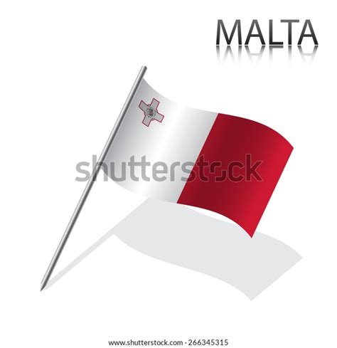 Realistic Maltese Flag Vector Illustration Stock Vector Royalty Free