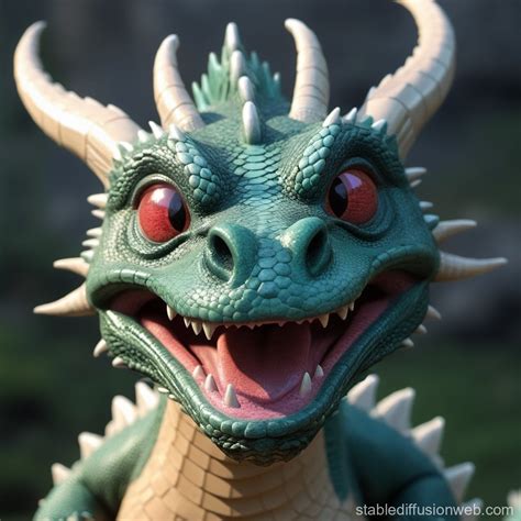 Pretty Funny Dragon Face Stable Diffusion Online