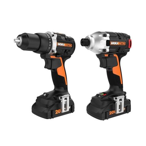 Worx 20 Volt Max Lithium Ion Brushless Power Tool Combo Kit With Case