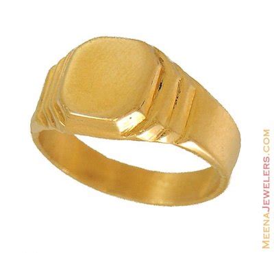 22K Gold Ring (mens) - RiMs9677 - 22K Gold Mens Ring (high shine finished)