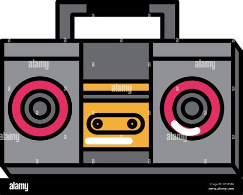 Boombox Music Pop Art Comic Style Flat Icon Vector Illustration Stock