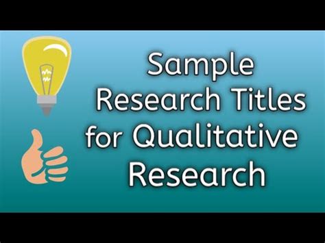 Qualitative Research Title Examples : Topics On A Research Paper - I ...