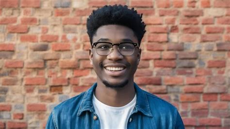 Premium Photo Portrait Of A Smiling Young African Man In Eyeglasses