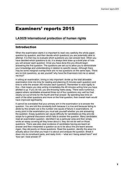 Exam 2015 Questions And Answers Examiners Reports 2015 Examiners