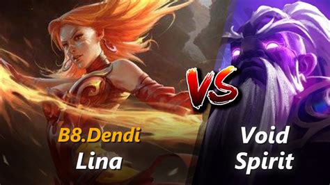 How To Lina Mid Vs Void Spirit Feat Dendi First Minutes Youtube