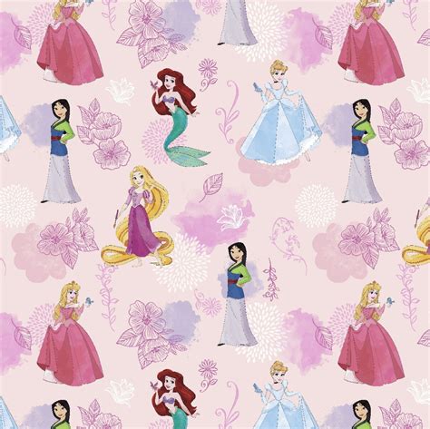 Disney Princess Fabric By The Yard Disney Princess Toss Etsy