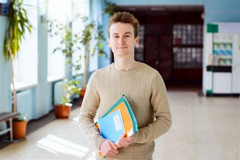 Attractive Cheerful Male College Student Stock Image Image Of Talking