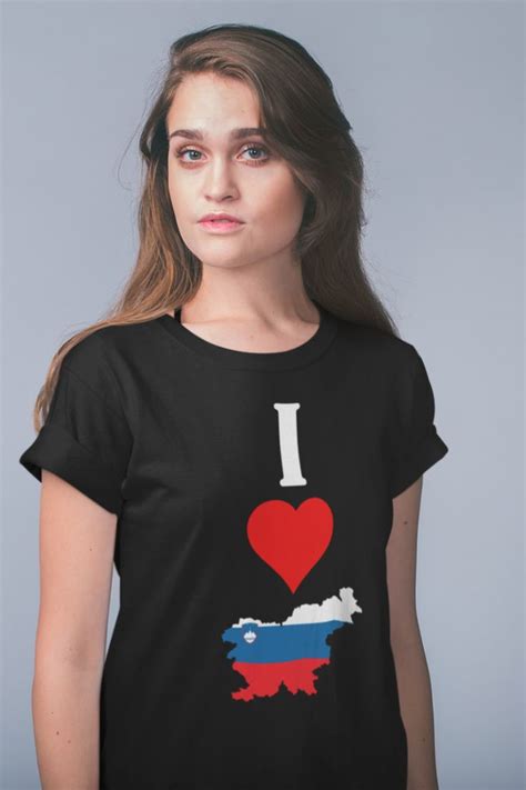 Slovenia Vertical I Love Slovenian Flag Map Womens T-Shirt | Zazzle | T ...