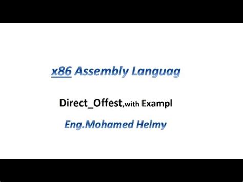 Introduction To Assembly Language 21 YouTube