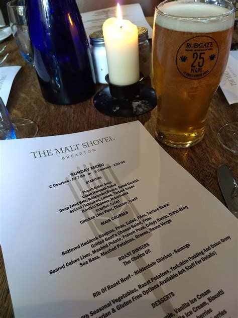 Menu At The Malt Shovel Pub And Bar Harrogate